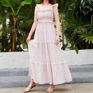 Floral Cottagecore Smocked Maxi Dress
